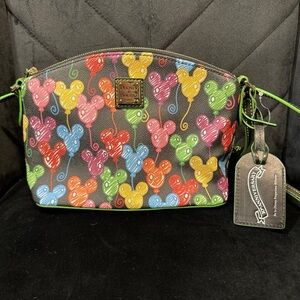 Disney Dooney & Bourke Black Balloons 10th Anniversary Crossbody Purse Bag